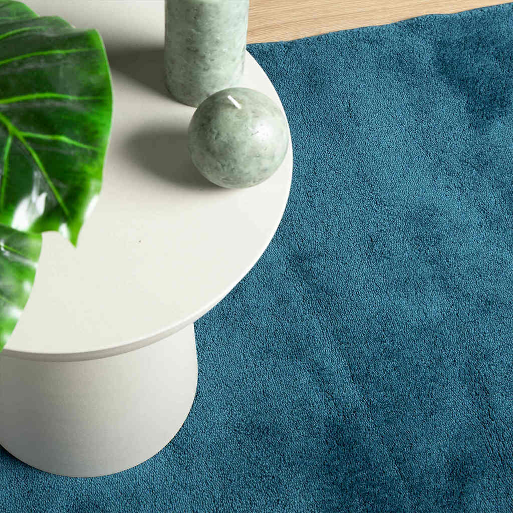 Rug OVIEDO Short Pile Turquoise 240x240 cm