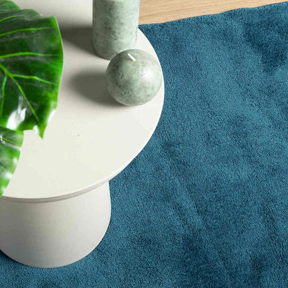 Rug OVIEDO Short Pile Turquoise 240x240 cm