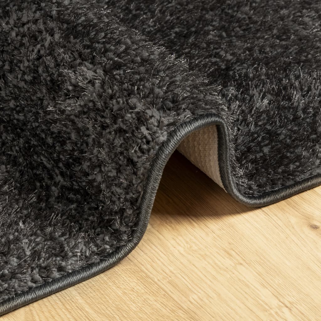 Rug ISTAN High Pile Shiny Look Anthracite 120x170 cm