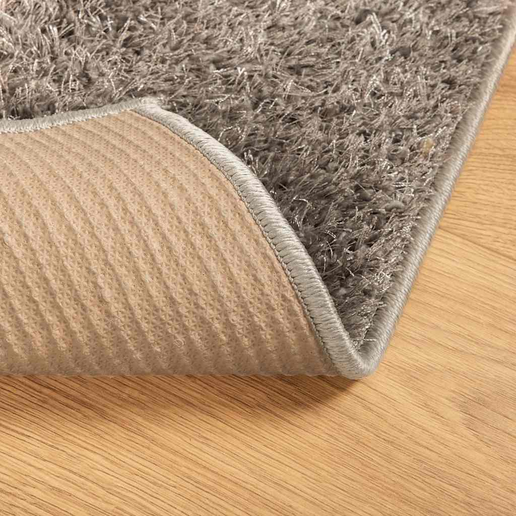 Rug ISTAN High Pile Shiny Look Grey 80x150 cm