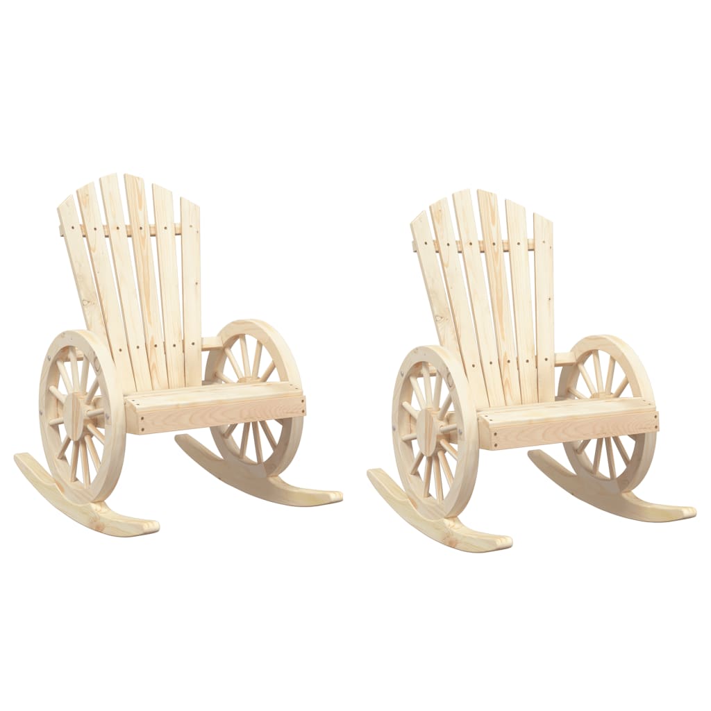 vidaXL Rocking Adirondack Chair Set of 2 Wood Brown Solid Fir Wood