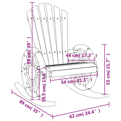vidaXL Rocking Adirondack Chair Set of 2 Wood Brown Solid Fir Wood
