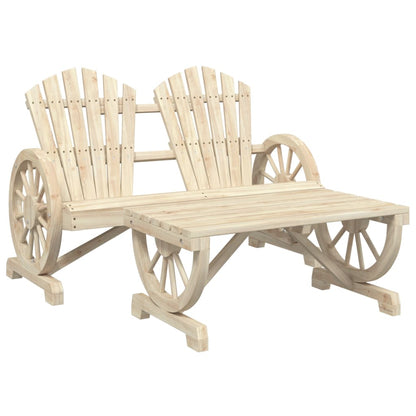 4 Piece Patio Lounge Set Solid Wood Fir