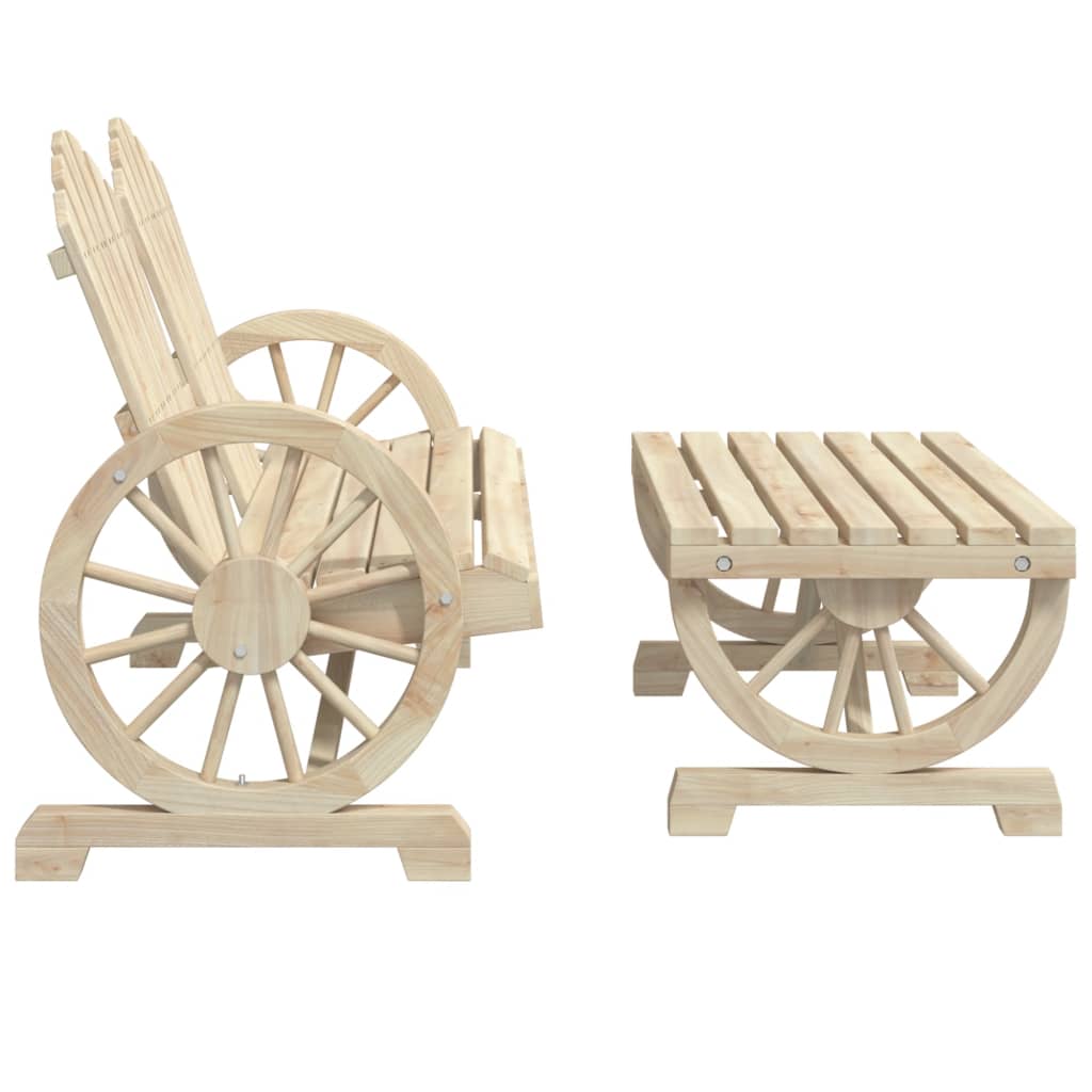 4 Piece Patio Lounge Set Solid Wood Fir