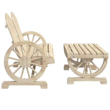 4 Piece Patio Lounge Set Solid Wood Fir