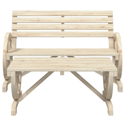 4 Piece Patio Lounge Set Solid Wood Fir
