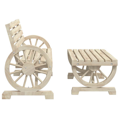 4 Piece Patio Lounge Set Solid Wood Fir
