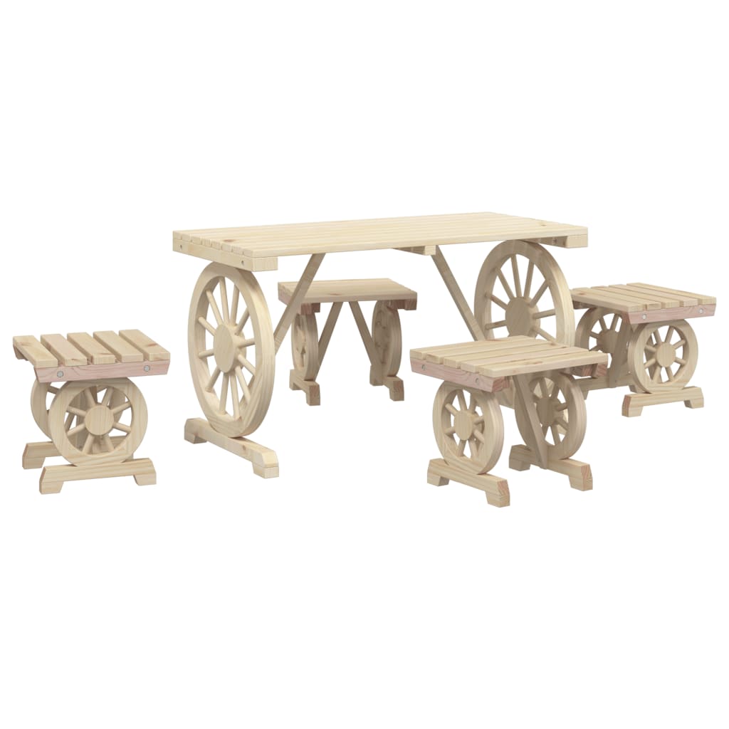 Garden Dining Set | Natural wood | Solid fir wood | Standard | Durable