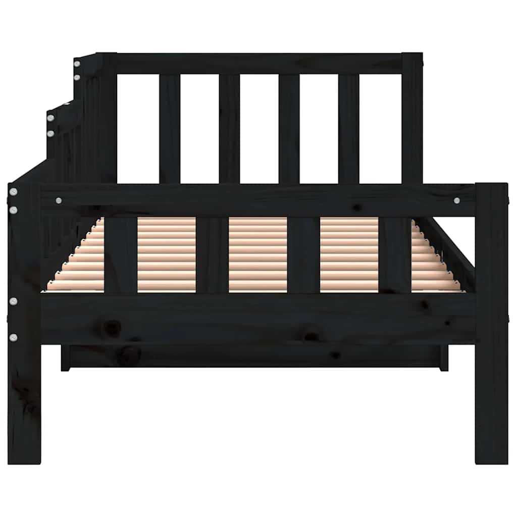 Day Bed without Mattress Black 80x200 cm Solid Wood Pine