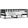 Day Bed without Mattress Black 90x200 cm Solid Wood Pine