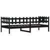 Day Bed without Mattress Black 90x200 cm Solid Wood Pine