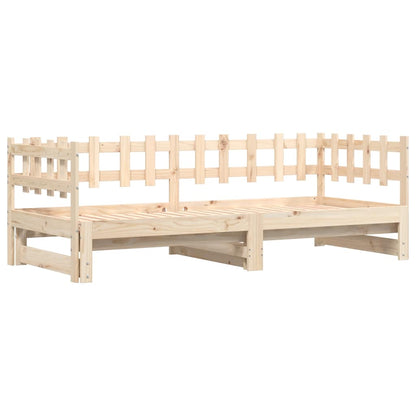 Pull-out Day Bed without Mattress  2x(90x200) cm Solid Wood