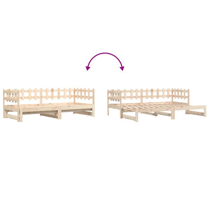Pull-out Day Bed without Mattress  2x(90x200) cm Solid Wood