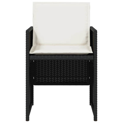 Garden Chair Set of 4 Black PE rattan Standard Foldable