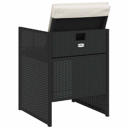 Garden Chair Set of 4 Black PE rattan Standard Foldable