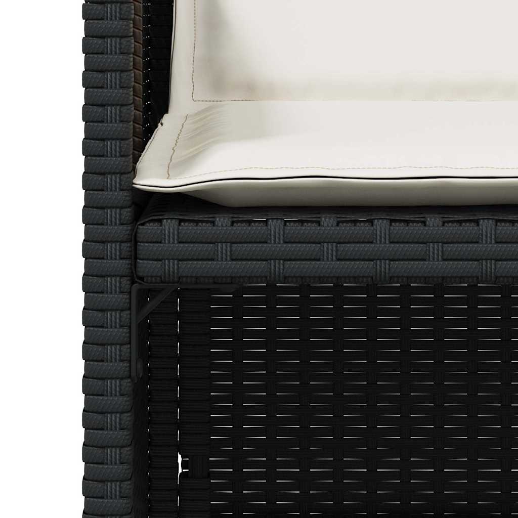 Garden Chair Set of 4 Black PE rattan Standard Foldable