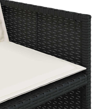 Garden Chair Set of 4 Black PE rattan Standard Foldable