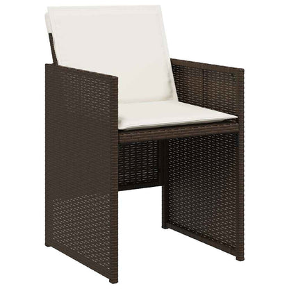 Garden Chairs with Cushions 4 pcs Brown Poly Rattan
