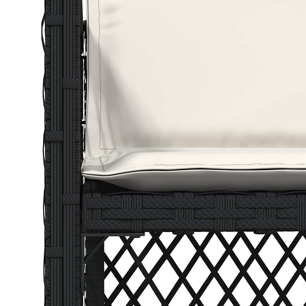 Garden Chairs with Cushions 4 pcs Black Poly Rattan
