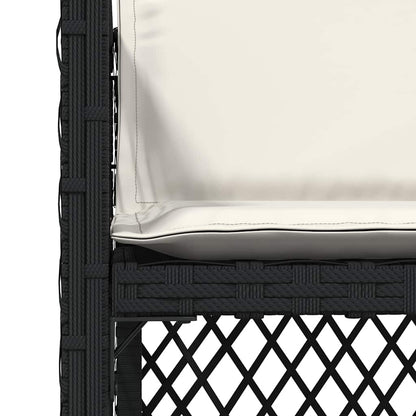 Garden Chairs with Cushions 4 pcs Black Poly Rattan