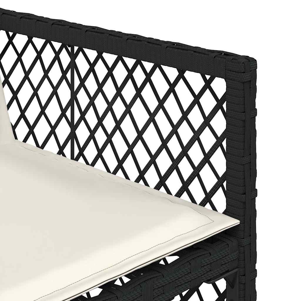 Garden Chairs with Cushions 4 pcs Black Poly Rattan