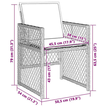 Garden Chairs with Cushions 4 pcs Mix Beige Poly Rattan