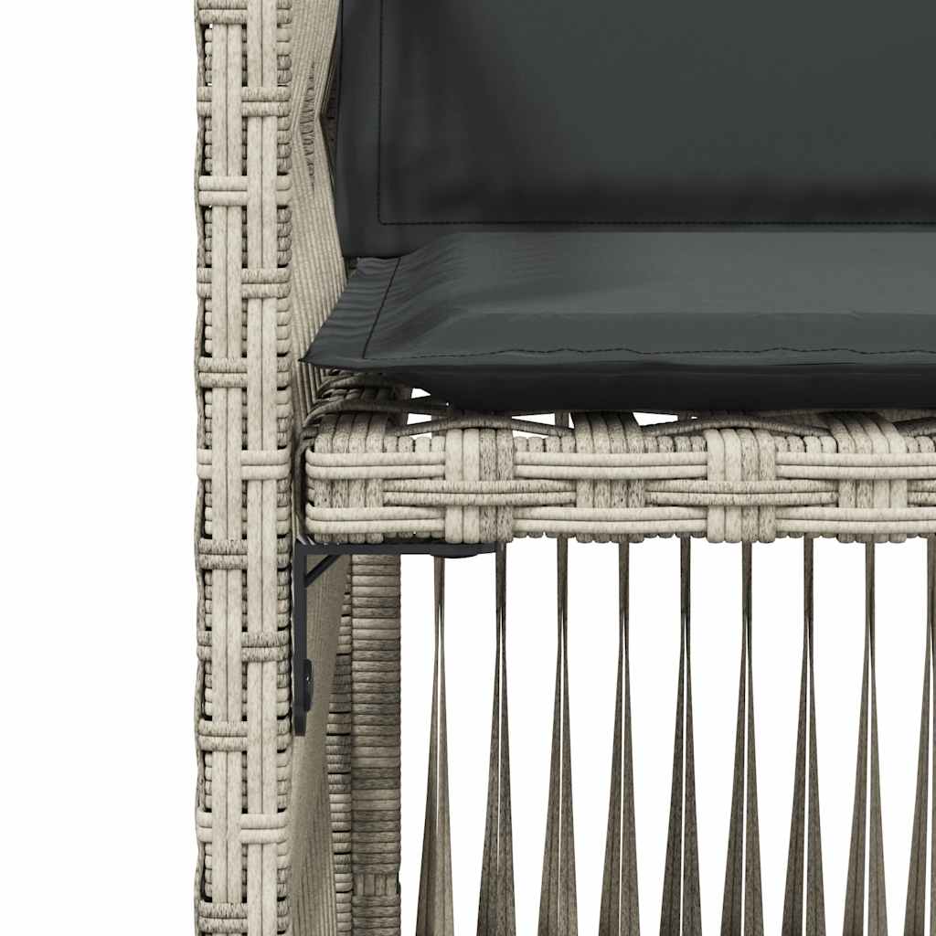 Garden Chairs with Cushions 4 pcs Light Grey Poly Rattan