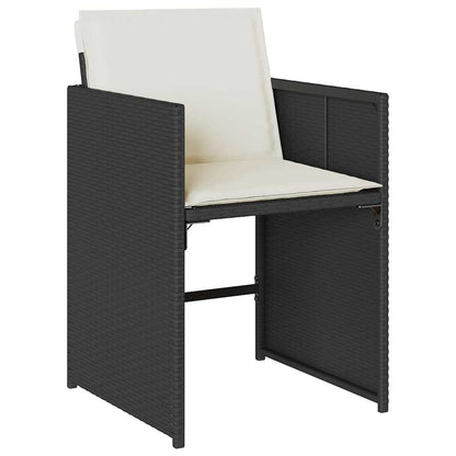 Garden Chair Set of 4 Black chair with cream white cushions
