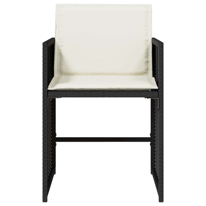 Garden Chair Set of 4 Black chair with cream white cushions