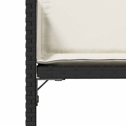 Garden Chair Set of 4 Black PE rattan, powder-coated steel Medium
