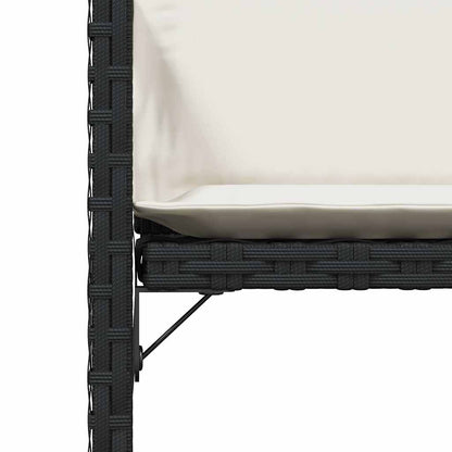 Garden Chair Set of 4 Black, Cream PE rattan