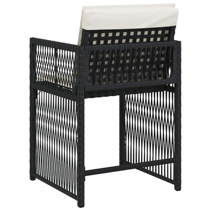 Garden Chair Set of 4 Black PE Rattan Standard Foldable