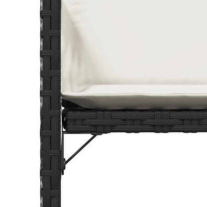 Garden Chair Set of 4 Black PE Rattan Standard Foldable
