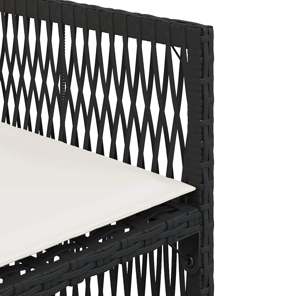 Garden Chair Set of 4 Black PE Rattan Standard Foldable