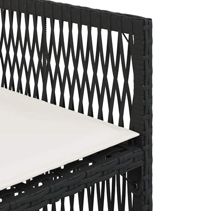 Garden Chair Set of 4 Black PE Rattan Standard Foldable