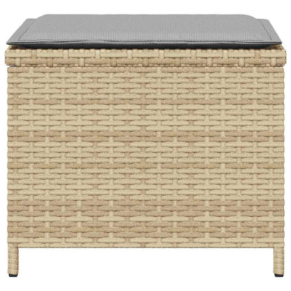 Garden Stools with Cushions 4 pcs Mix Beige 41x41x36 cm Poly Rattan