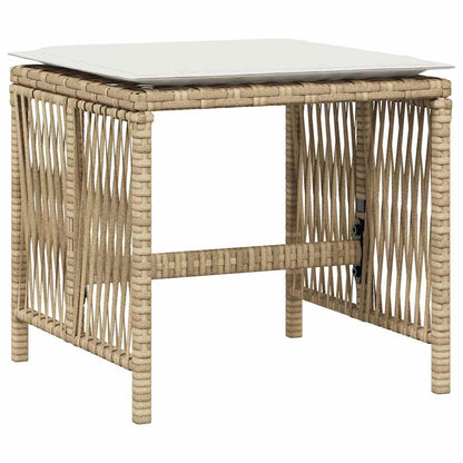 Garden Stools with Cushions 4 pcs Beige 41x41x36 cm Poly Rattan
