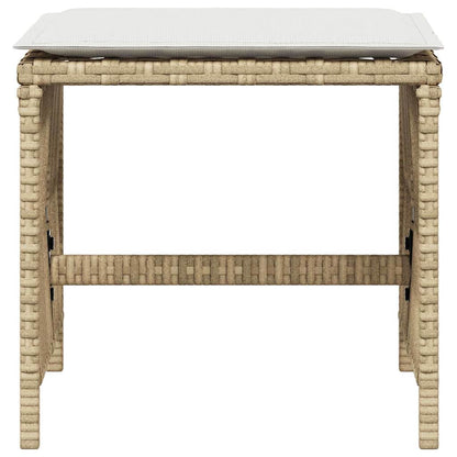 Garden Stools with Cushions 4 pcs Beige 41x41x36 cm Poly Rattan