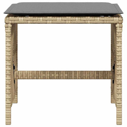 Garden Stools with Cushions 4 pcs Mix Beige 41x41x36 cm Poly Rattan