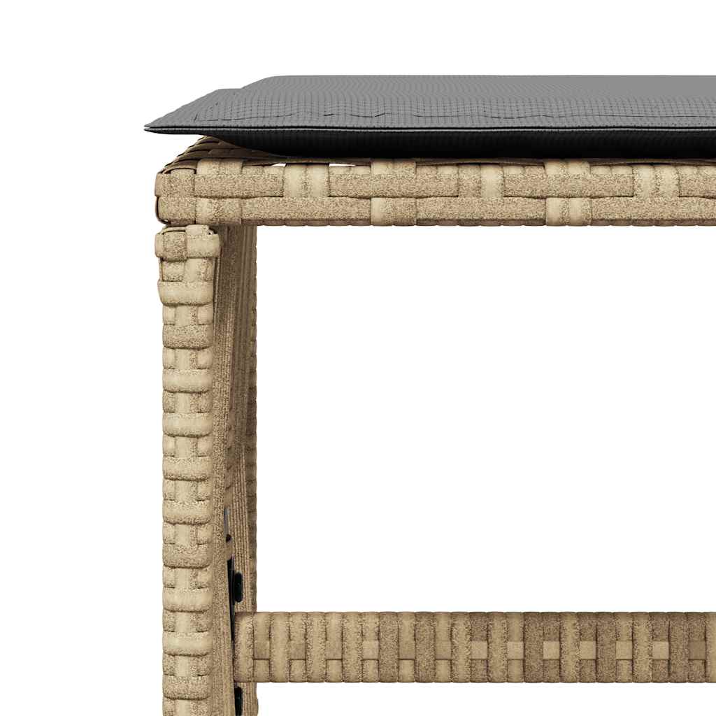 Garden Stools with Cushions 4 pcs Mix Beige 41x41x36 cm Poly Rattan