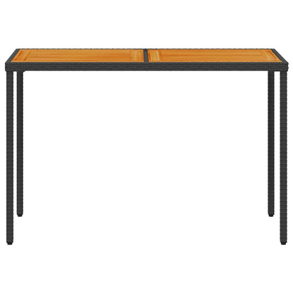Garden Table | Black | PE rattan, powder-coated steel, solid acacia wood