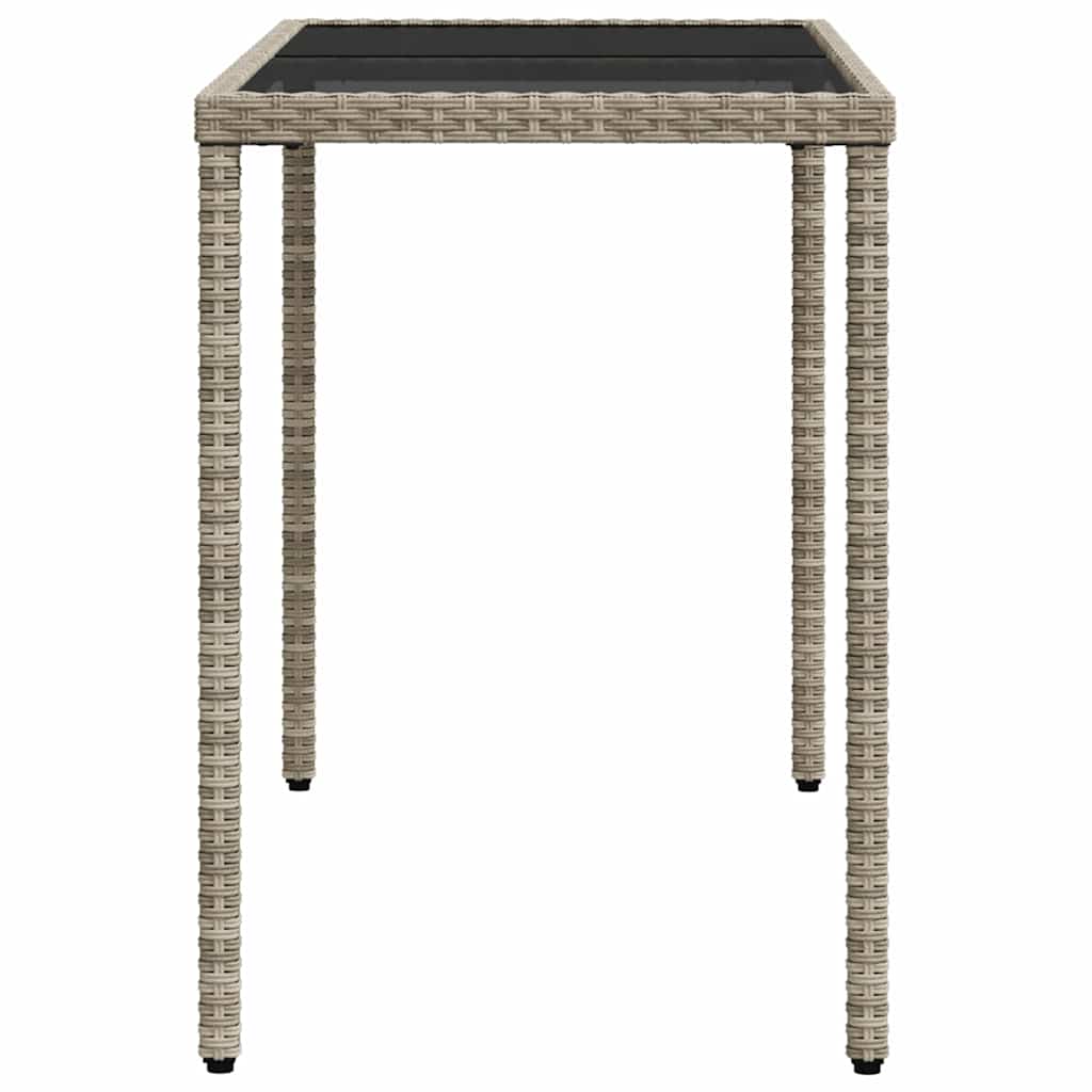 5 Piece Garden Dining Set with Cushions Light Grey Poly Rattan