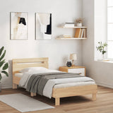 Bed Frame with Headboard Sonoma Oak 100x200 cm Engineered wood