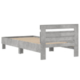 Bed Frame with Headboard Concrete Grey 100x200 cm Engineered wood