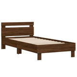 Bed Frame with Headboard Brown Oak 100x200 cm Engineered wood