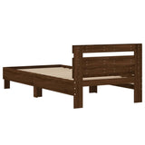 Bed Frame with Headboard Brown Oak 100x200 cm Engineered wood