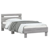 Bed Frame with Headboard Grey Sonoma 75x190 cm Small Single Engineered wood