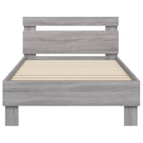 Bed Frame with Headboard Grey Sonoma 75x190 cm Small Single Engineered wood