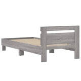 Bed Frame with Headboard Grey Sonoma 75x190 cm Small Single Engineered wood