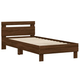 Bed Frame with Headboard Brown Oak 75x190 cm Small Single Engineered wood